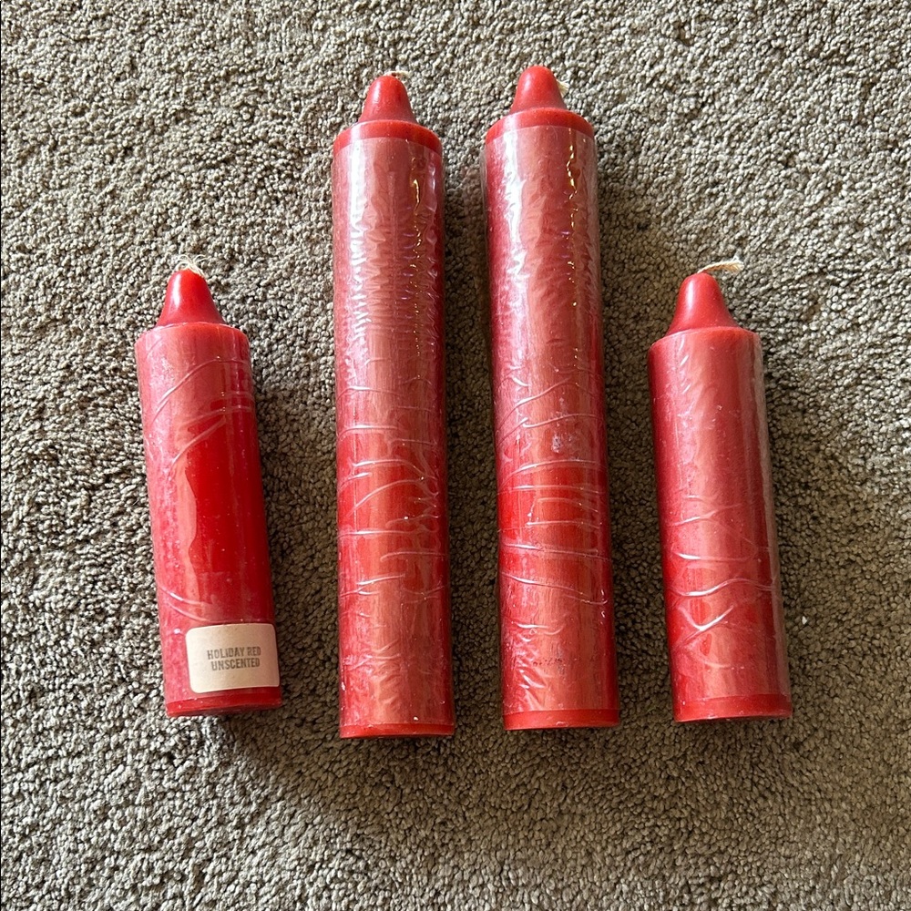 Set of Red Decorative Candles